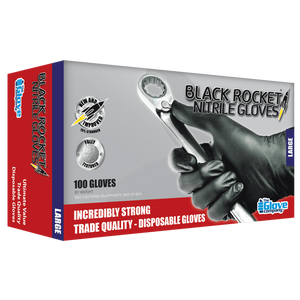Black Rocket Nitrile Gloves LRG